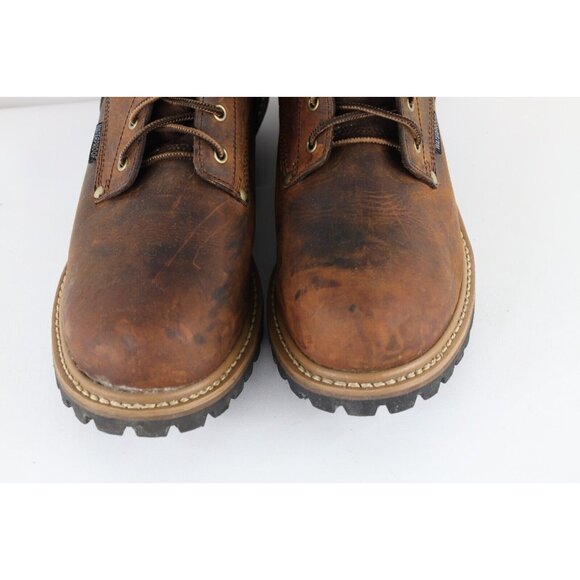 Vintage 90s Carolina Boots Mens 11.5 2E Waterproof Leather Logger Boots Brown main image 5